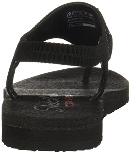 Skechers Cali Women's Meditation-Rock Crown Flat Sandal,Black/Black,10 M Us #TOP2