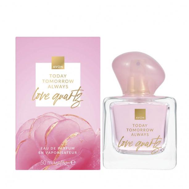 AVON Today Tomorrow Always Love Quartz Eau de Parfum, Rosa de Cristal, Aceite de Sándalo, Té de Mandarina, 50 ml