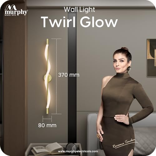Image of Murphy Twirl 3-in-1 LED Wall Lamp with Golden Finish | Spiral Design | Warm /Neutral /Cool White Light | Premium Aluminium Body | Artistic Modern Wall Light | 2-Year Warranty | Pack of 2