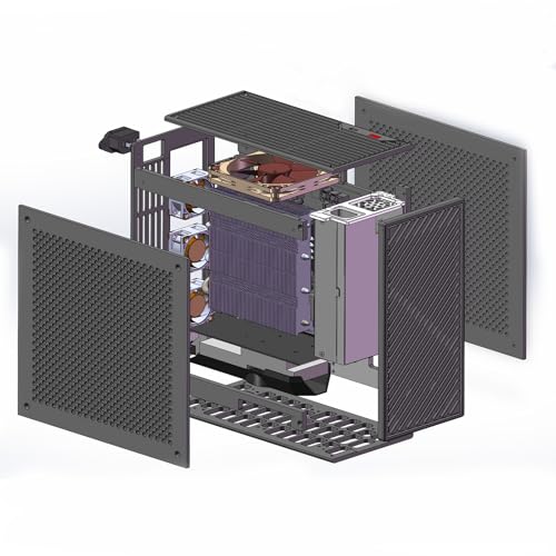 Gabinete PC DIY Mini CNC de Aluminio – Chasis Compacto ITX para Tarjetas Gráficas Bajas y Profesionales, Estructura de Aleación de Aluminio CNC, Diseño Silencioso de Alta Ventilación para Oficina, Creación y Montajes DIY miniatura 5