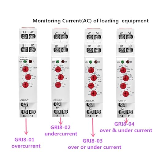 Relé de monitoreo de corriente con protección dual contra sobrecorriente GRI8-04 6
