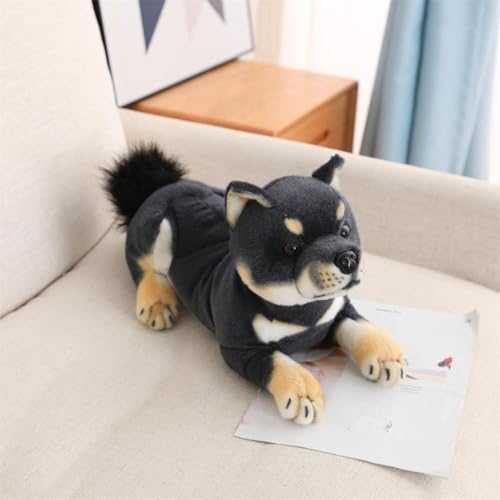 otoye 眠り枕 かわいくて本物そっくりの柴犬ぬいぐるみ うつ伏せの姿勢で赤ちゃんの認知能力を助けます ギフト (M-35*30*15CM,ブラック) [並行輸入品]のサムネイル