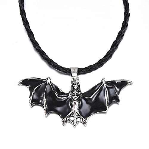 Collier punk black bat multicouche pour costume d'Halloween