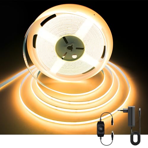 AXMOTUT Striscia LED COB 10 metri 24V, Striscia LED Bianco