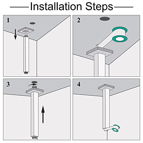 Enga Brass 12-Inch Ceiling Mount Shower Arm (Black) #TOP7