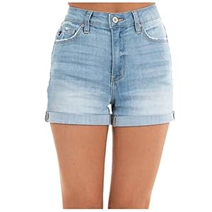 Short Jeans Femme – Jean Adolescent Filles Stretch Sport Stretch Short ÉTé Pantalon Court en Jean Sexy Slim Fit Hot Short en Jean Tendance