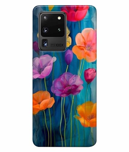 Image of Printed Hard Back Case Cover & Compatible for Samsung Galaxy S20 Ultra | Flower Vector Art (Multicolor) - D1193