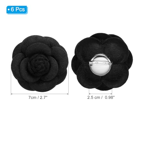 Image of PATIKIL Camellia Fabric Pin Flower Brooch Artificial Flowers Brooches for Women Girls Cloth Wedding Party Decor Accessories Jewelry Gift