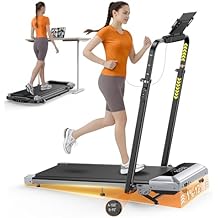 TOPUTURE Walking Pad Treadmill with 12% Incline, 6 in 1 Folding Treadmill with Adjustable Handle Bar for Home/Office, Under