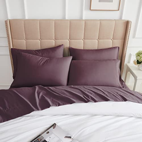 Southshore Fine Living Vilano Springs, 6-Piece, 21-In Extra Deep Pocket Sheet Set, Premium Quality, Easy Care, Shrinkage Free Sheet Set With 1 Flat Sheet, 1 Fitted Sheet, 4 Pillowcases, Purple, King #TOP2