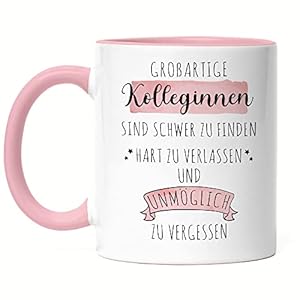 Hey!Print Großartige Kolleginnen Sind Schwer Zu Finden Tasse Rosa Dankeschön Geschenk Hart Zu Vergessen