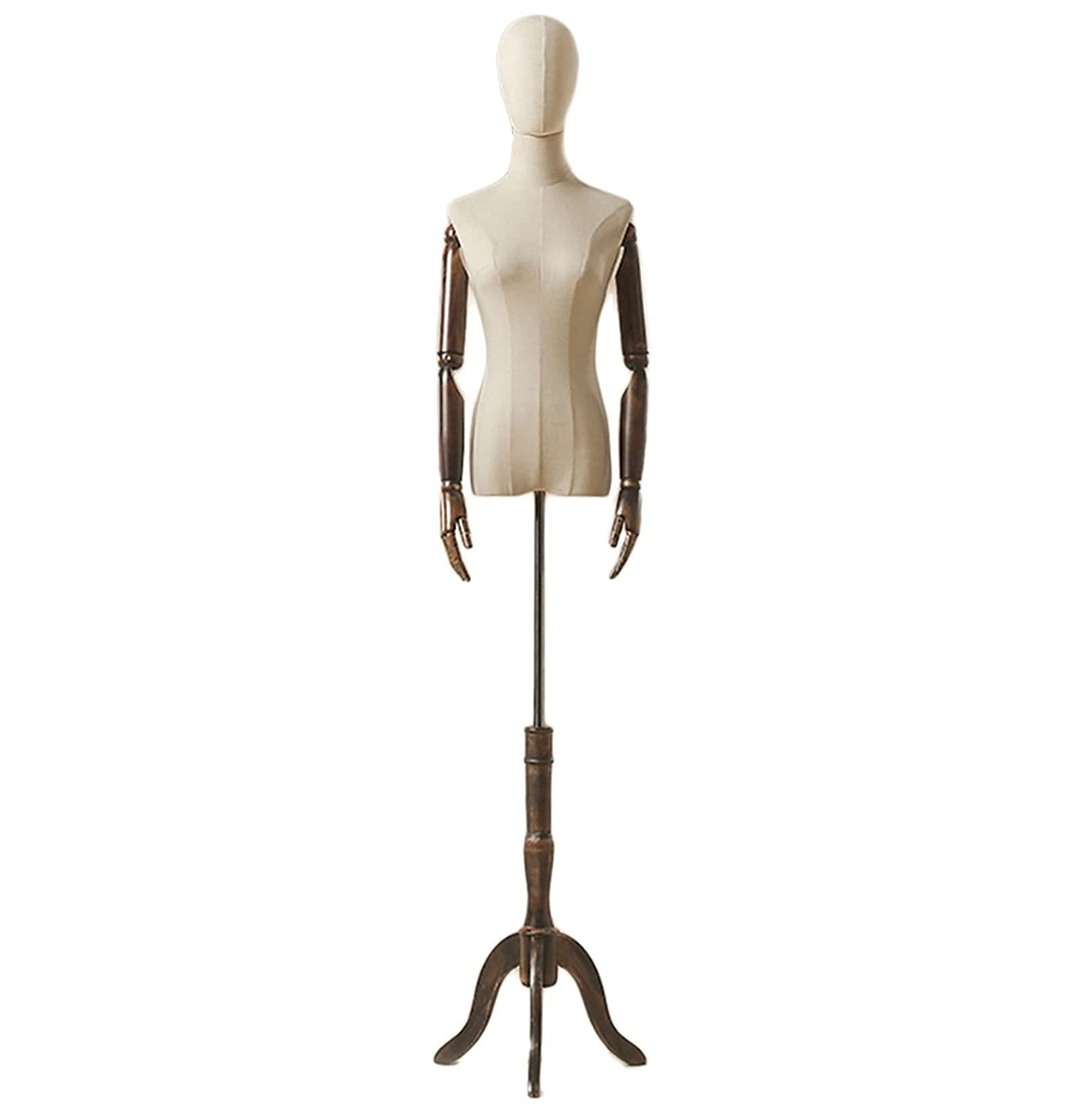 Buy Female Mannequin Body Torso with Wood Base & Arms,Height Adjustable