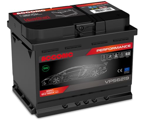 Acconic VP56219 Performance 63Ah Autobatterie ersetzt 60Ah 62Ah 63Ah 64Ah (242x175x190mm)