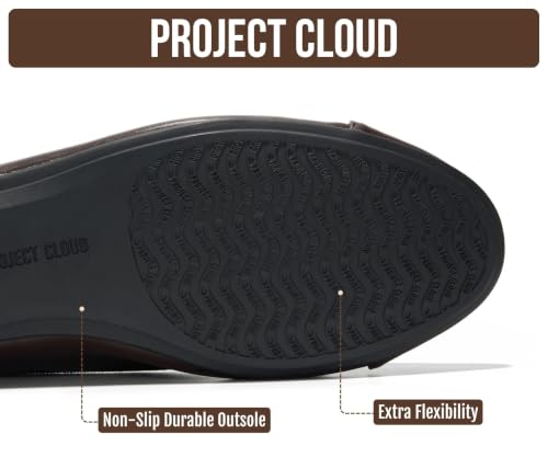Image of Project Cloud Ballet Flats for Women Shoes - Genuine Leather Insole and Lightweight Mary Jane Flats - Non-Slip and Comfortable Womens Shoes