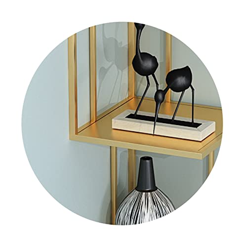 Estantería de pared metálica dorada de 5 capas y diseño triangular para esquinas 4