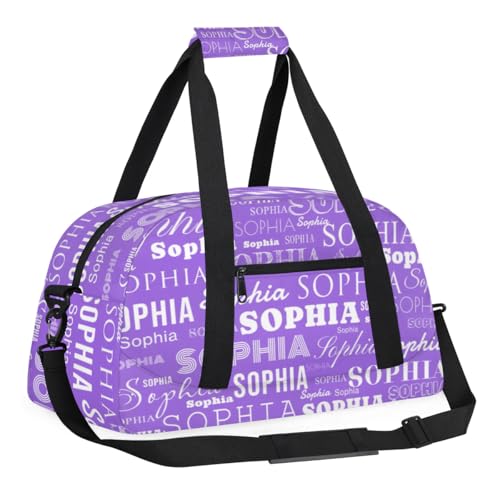 Personalized Duffel Bag Custom Dance Bag for Girls Customized Kids Gymnastics Creative Name Ballet Bag Overnighter Travel Carry on Tote Sport for Boys Backpack Purple3