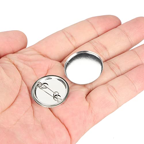 Buttonrohlinge 32mm, 100 Stück Blanko Round Safety Badge Emblem Medal Teile für Kunsthandwerk und Geschenke