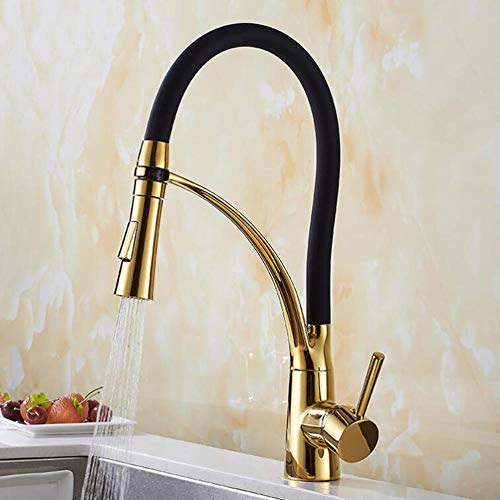 Mitigeur de cuisine or rotatif à 2 modes pour évier monotrou moderne