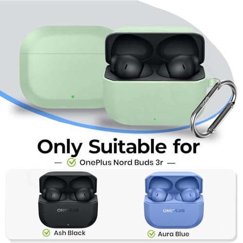 Image of Soft Silicone Case Cover Compatible for OnePlus Nord Buds 3r -Matcha Green