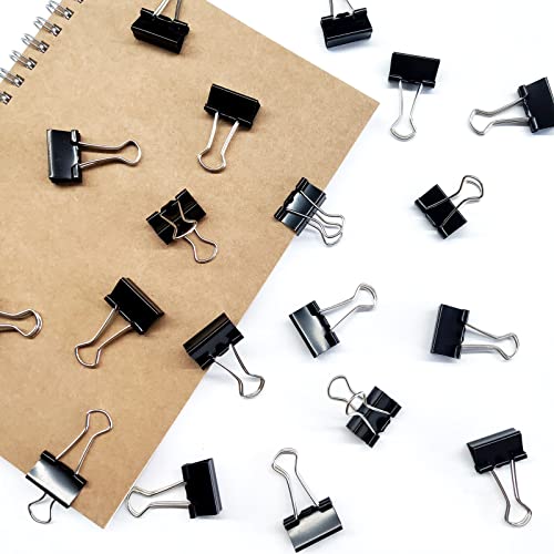 Dstelin 180 Pack Mini Binder Clips 3/4-Inch Width, Small Paper Clamps For Office Supplies , 0.27Inch Capacity, Black #TOP3