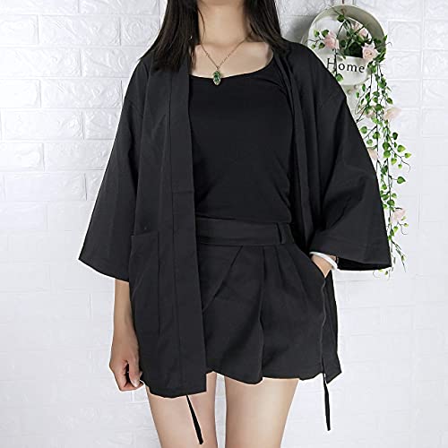 Image of LAI MENG FIVE CATS Women's Summer Cardigan Lightweight Kimono Floral Print Loose Cover up Casual Tops