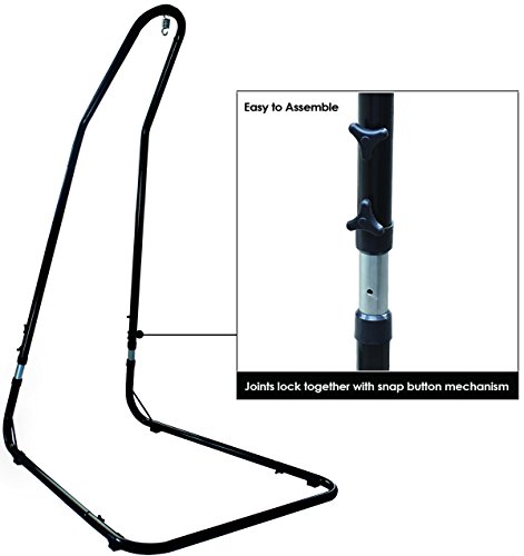 Sorbus Stylish Swing Chair W/Steel Stand- Fine Cotton Weave For Super Comfort & Durability- Hanging Hammock Chair W/2 Seat Cushions- Portable Outdoor Hanging Chair W/Hardware Kit - Indoor Outdoor Use #TOP5