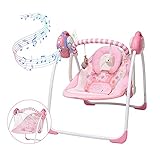 Soothing Portable Swing, Electric Baby Swing with Intelligent Music Vibration Box, Comfort Rocking Chair Load Resistance: 55lb, Applicable Object: 0-36 Months for Infants
