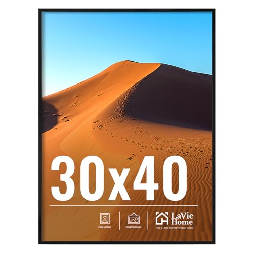 Image of LaVie Home 30x40 Picture Frame for Wall Display, 30x40 Black Picture Frame with HD Plexiglass, 30 x 40 Diamond Painting Frame 1 Pack, Display Frame for Vertical or Horizontal, Classic Collection
