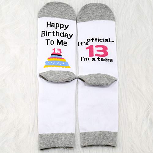 Mbmso Happy 13Th Birthday Gifts 2 Pairs 13Th Birthday Socks Funny 13 Years Old Gifts Officially Thirteen Birthday Gifts #TOP1