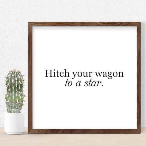 Cadre en bois vintage avec citation inspirante pour entrée chaleureuse