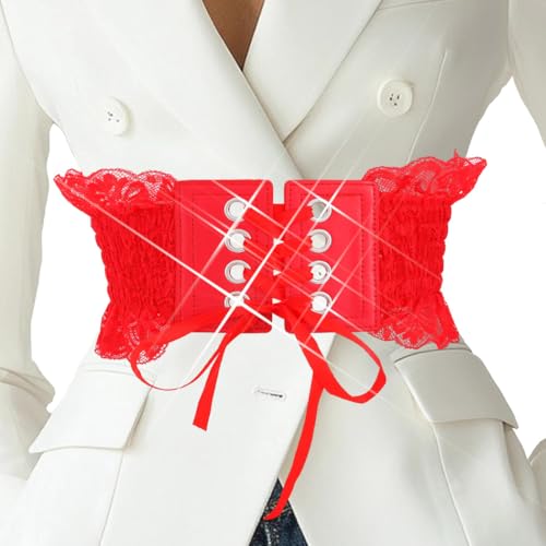 BODIY Lace Elastic Belt Black Lace Wide Belt Vintage Waist Accessories for Women4