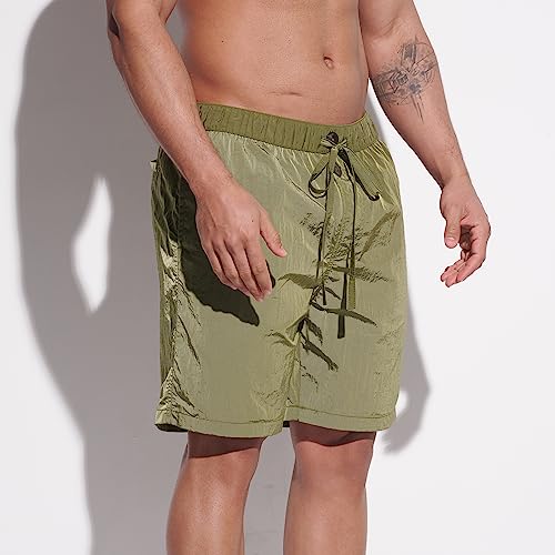 Men's Thin Beachwear Sports Board Shorts Shiny Fitness Shorts B43564