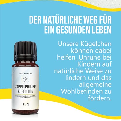 Saint Nutrition® Zappelphilipp Kügelchen – Natürliche Unterstützung für Kinder bei Unruhe und erhöhtem Bewegungsdrang – Unterstützung der Konzentration bei stressigen Situationen – 10g