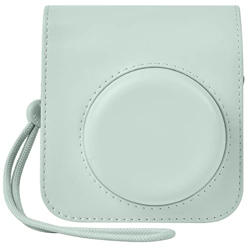 Protective Case Compatible With Instax Mini 12 Instant Camera, Portable Travel Storage Cover Bag For Polaroid Mini 12 With Photos Pocket & Adjustable Shoulder Strap (Box Only)-Light Green #TOP1