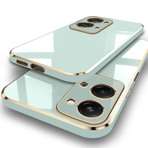 Image of TheGiftKart Luxurious Golden-Plated Back Cover Case for iQOO Z11x 5G / Vivo T5x 5G / Y51 Pro 5G | Raised Lips for Camera & Screen Protection | Shockproof Design | Stylish Back Cover Case (TPU, Green)
