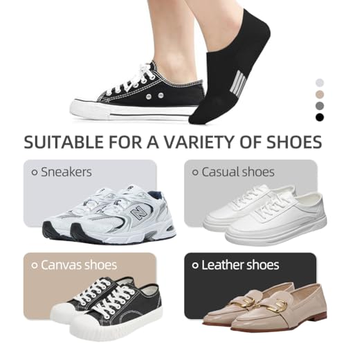 Image of Women's Ankle Cotton Socks Low Cut Athletic Running Soft Thin No Show White Socks 10 Pairs(10,Black+White+Beige+Gray)