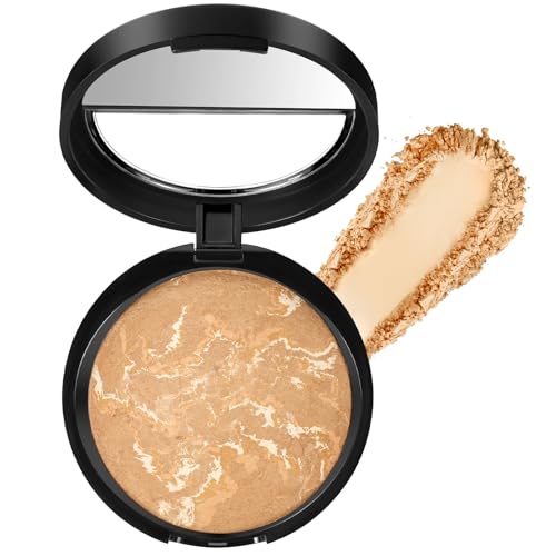 BUTBU Polvos Compactos, Polvos Compactos Matificantes, Universal Veil Translucent Finishing Powder, Minimiza Brillos, Cobertura de Ligera a Media para Todo Tipo de Pieles, Tono 03 Beige Claro, 15g