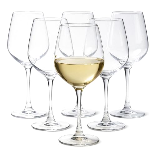 Amazon Basics Verres à Vin Blanc, Lot de 6 Pièces, 35,5cl, Compatible Lave-Vaisselle