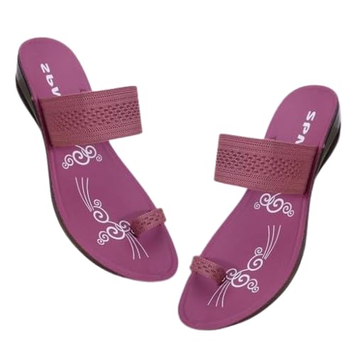 Image of Women's Stylish Solid Colour Flip Flop Slippers Comfortable,Lightweight,Versatile Styling Sl378