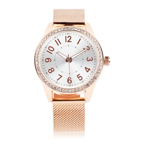 Image of Women's Watches Ladies Analog Quartz Wrist Watch with Stylish Crystal Diamonds for Women Girls(Rose Gold)