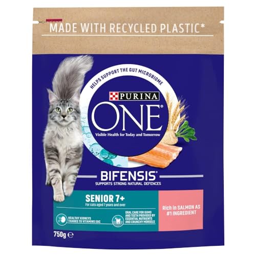 Purina One 7 plus Dry Cat Food with Salmon 750G