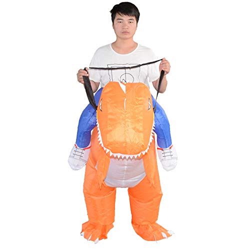 Inflatable Ride on Dinosaur Costume Ride on Dinosaur Costumes Air Blow up Suit party dress Halloween and Christmas Cosplay Adult Size - Thumbnail 2