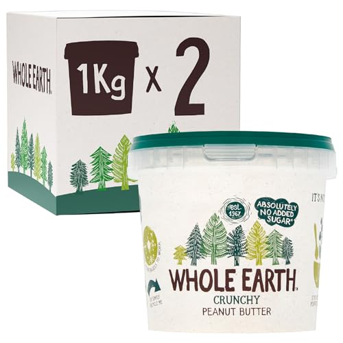 Whole Earth Original Crunchy 1 Kg Pack of Peanut Butter 2000 gram (Pack of 2)