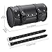 Motorcycle Handlebar Bag, Motorcycle Fork Tool Bag Motorcycle Tool Bag With 2 Straps PU Leather Black Universal for Motorcycle Front Forks Handlebar Sissybar Storage Bag 1