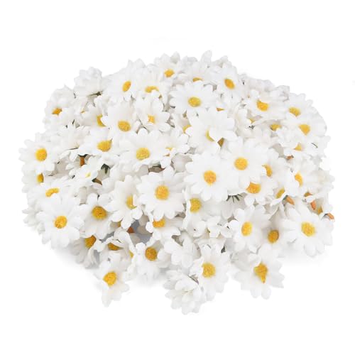 TIANLIN Margaritas Artificiales, 200 Piezas Flores Secas para Resina, Flores Artificiales, Margaritas de Tela para Ropa, Frescas y Hermosas, Adecuadas para Balcones, Bodas, Fiestas