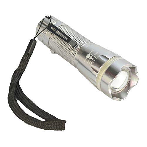 Lanterna Tática Policial LED Pilhas 10cm Prata CBRN11490