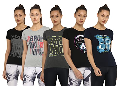 Image of Ap'pulse Women's Printed Short Sleeve Sport Tshirt Combo Pack