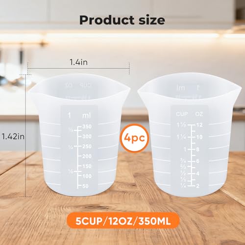 Set de vasos medidores de silicona 4 piezas miniatura 2