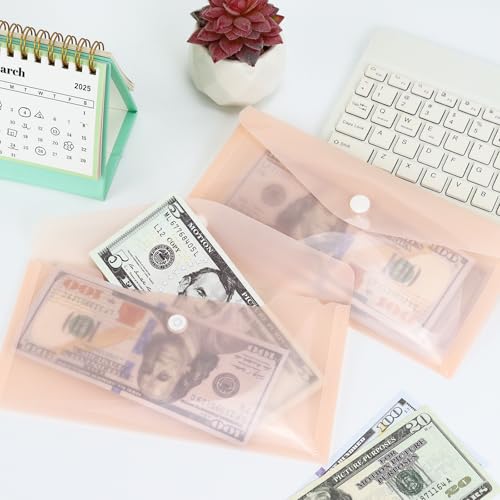 10 envelopes de plástico com fecho de pressão, envelope de plástico transparente, pastas de plástico