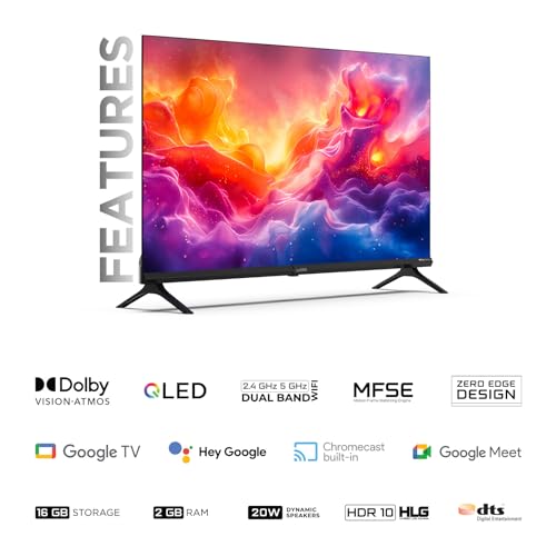 Image of Wobble 139.7 cm (55 inches) QD Series 4K Ultra HD Smart QLED Google TV WB55GTAW9602QD (Black)